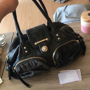 Authentic Black Leather Gold Accent Botkier Purse